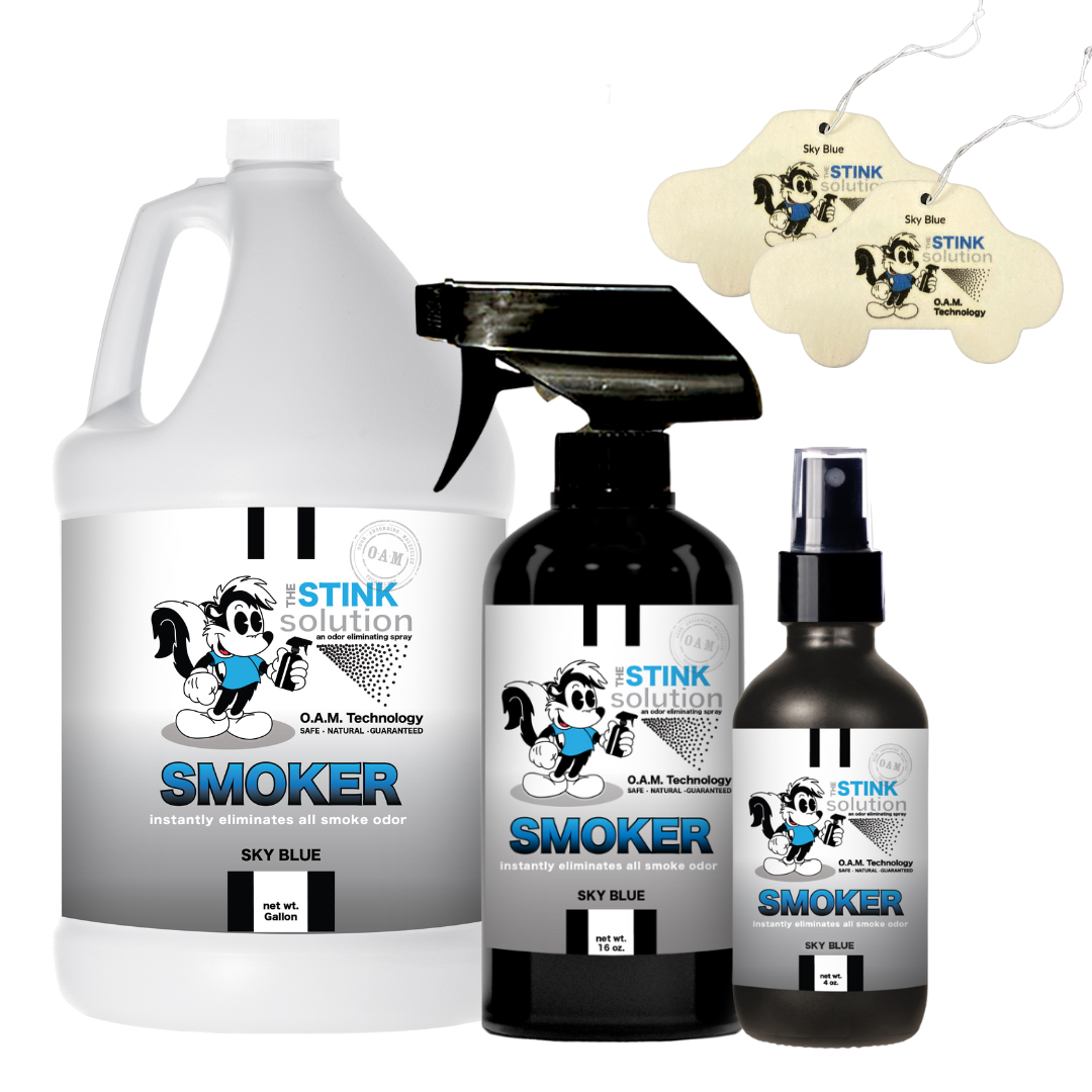 Triple Pack Smoker Odor Eliminating Spray Gallon, 16 oz. and 4 oz Bundle + 2 FREE Car Air Fresheners