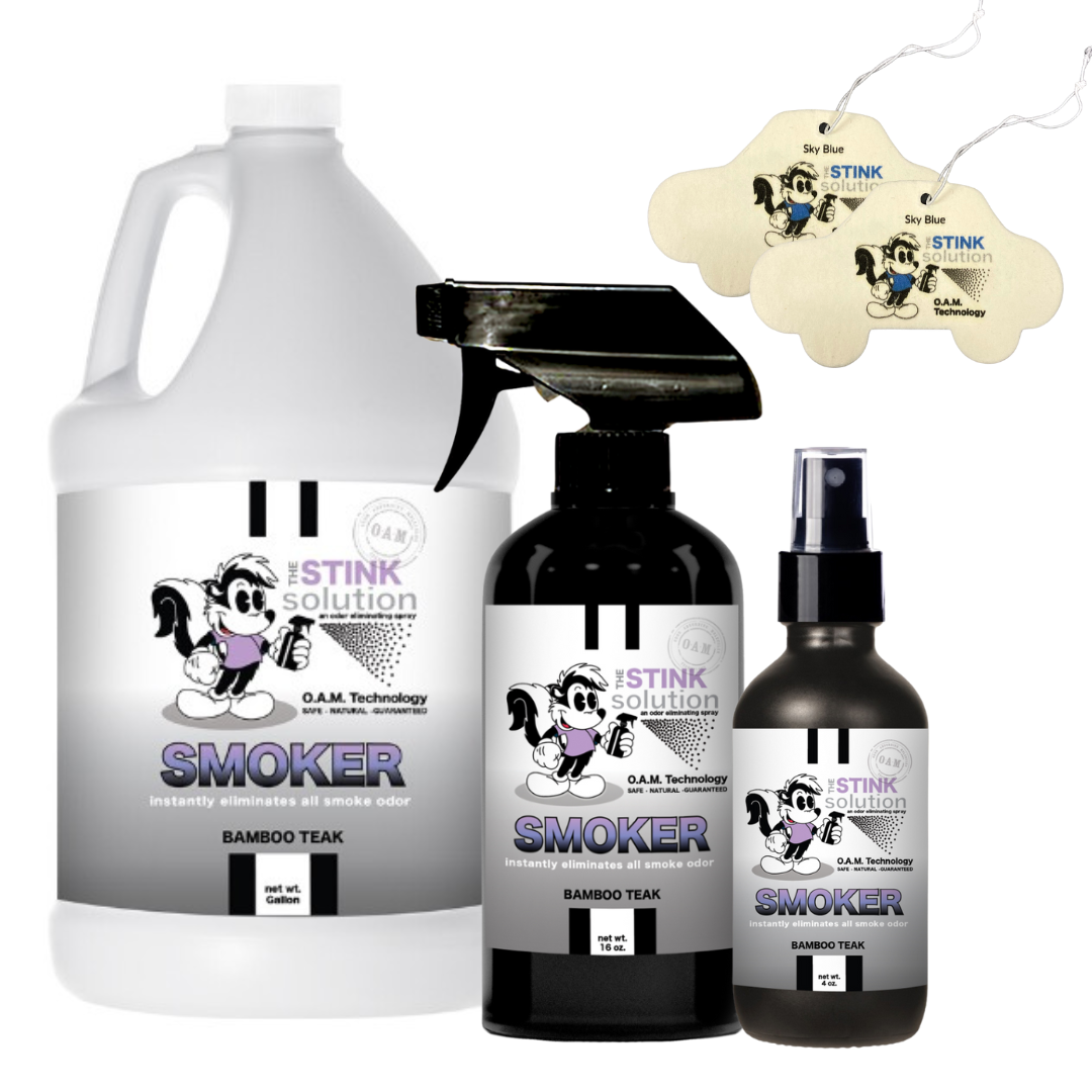 Natural, safe, non-toxic, enzyme-free odor eliminating spray. Multi-purpose use for any odor: smoke, urine, food, sweat, and more. Safe to spray anywhere: homes, cars, furniture, bathroom, carpet, and more.