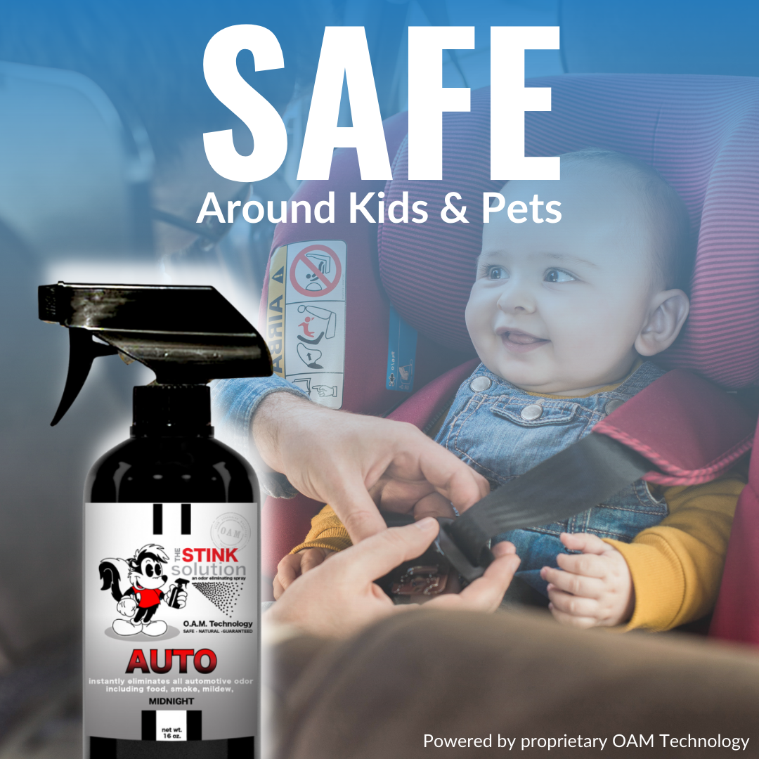 Natural, safe, non-toxic, enzyme-free odor eliminating spray. Multi-purpose use for any odor: smoke, urine, food, sweat, and more. Safe to spray anywhere: homes, cars, furniture, bathroom, carpet, and more.