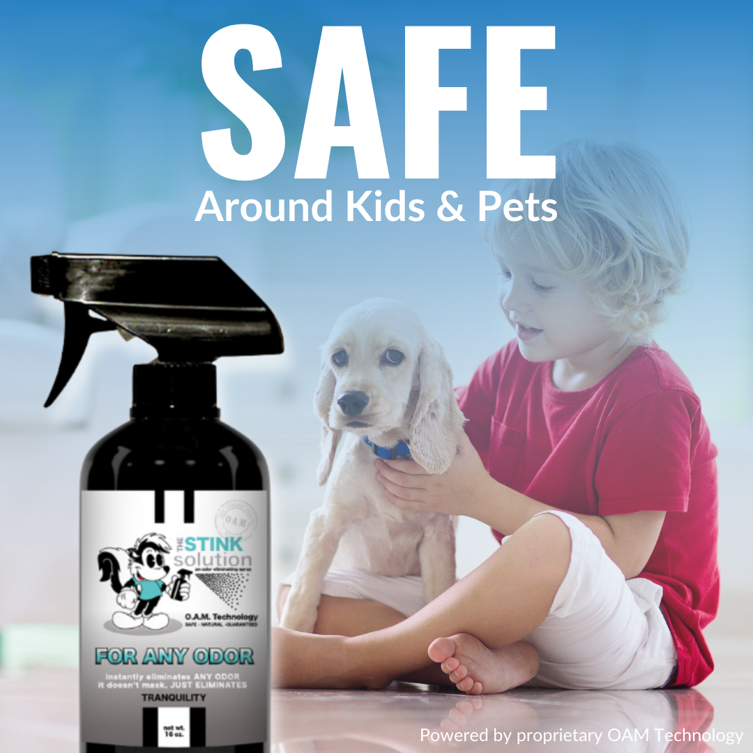 Natural, safe, non-toxic, enzyme-free odor eliminating spray. Multi-purpose use for any odor: smoke, urine, food, sweat, and more. Safe to spray anywhere: homes, cars, furniture, bathroom, carpet, and more.