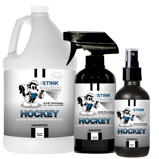 The Stink Solution Hockey Unscented Odor Eliminating Spray Bundle. Natural, safe, non-toxic, enzyme-free odor eliminating spray. Multi-purpose use for any odor: smoke, urine, food, sweat, and more. Safe to spray anywhere: homes, cars, furniture, bathroom, carpet, and more.