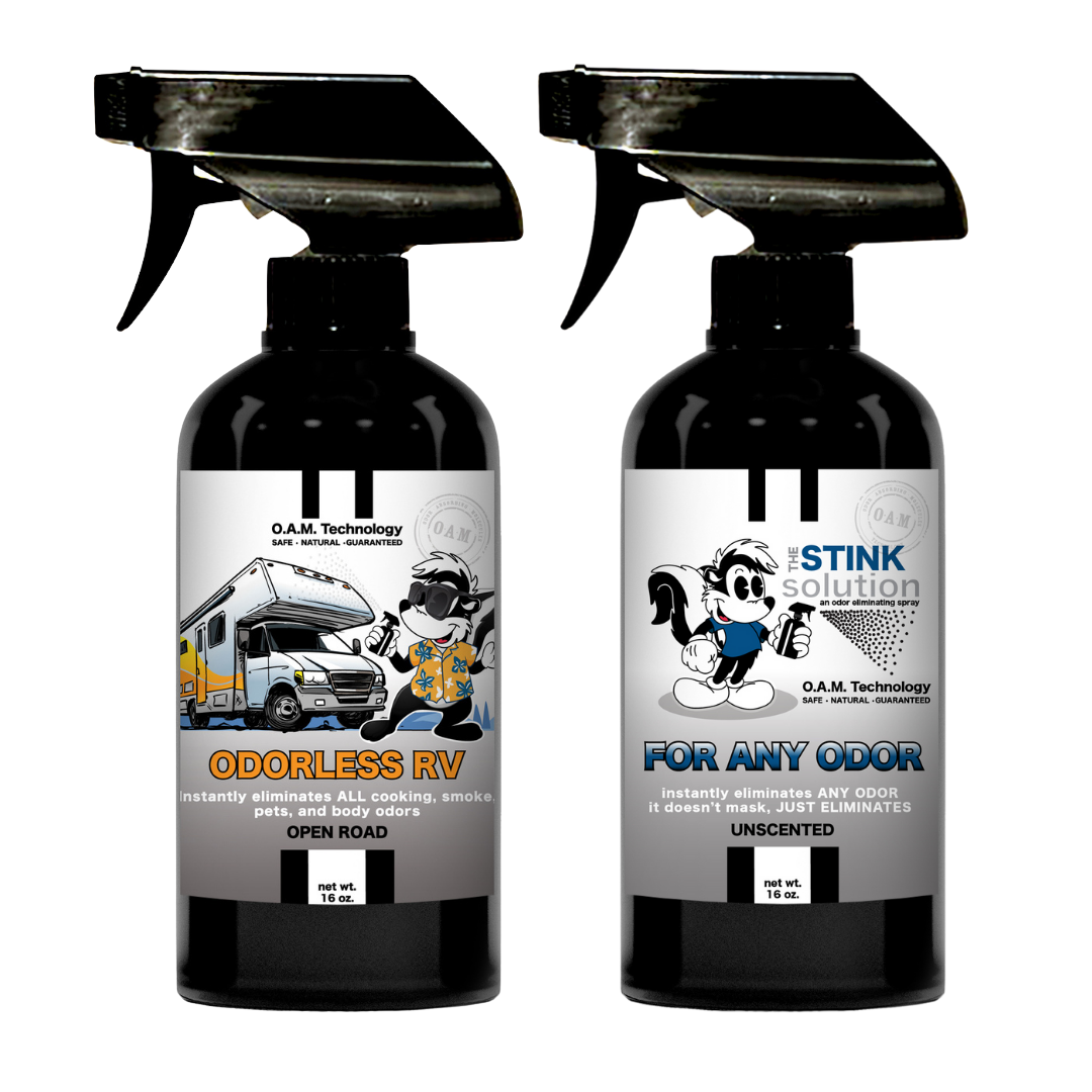 Double Pack - One Odorless RV Open Road, One Unscented 16 oz Sprays | Odor Eliminating Spray