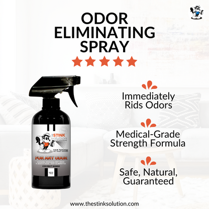 Buy 2 Get 1 FREE - Two Cat Odor Eliminating Sprays (Citrus Orange) + One For Any Odor Eliminating Spray (Coconut Mango) 16 oz Natural, safe, non-toxic, enzyme-free odor eliminating spray. Multi-purpose use for any odor: smoke, urine, food, sweat, and more. Safe to spray anywhere: homes, cars, furniture, bathroom, carpet, and more.