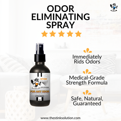 Buy 3 Get Sample Bundle FREE - 1 Tranquility (16 oz), 1 Auto Odor Eliminator (16 oz), 1 Smoke Odor Eliminator (16 oz), 1 Citrus Orange (4 oz), + 1 Unscented Mini Laundry Booster. Natural, safe, non-toxic, enzyme-free odor eliminating spray. Multi-purpose use for any odor: smoke, urine, food, sweat, and more. Safe to spray anywhere: homes, cars, furniture, bathroom, carpet, and more.