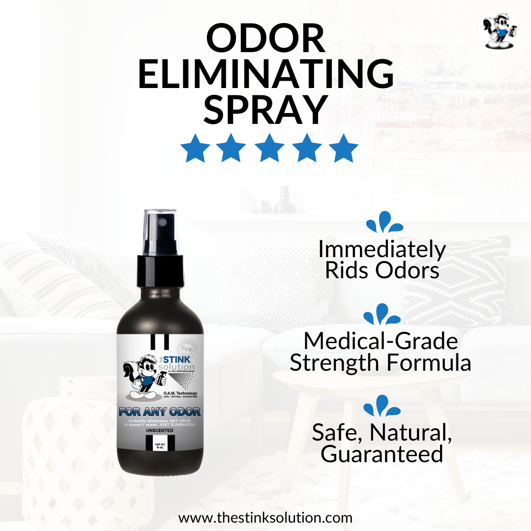 4 oz. Odor Sampler Set: 4 Odor Eliminating Sprays (2 Smoker Bamboo Teak and 2 Unscented). Natural, safe, non-toxic, enzyme-free odor eliminating spray. Multi-purpose use for any odor: smoke, urine, food, sweat, and more. Safe to spray anywhere: homes, cars, furniture, bathroom, carpet, and more.