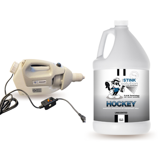 Deodorizing Utility Fogger + Gallon Unscented Hockey Odor Eliminator