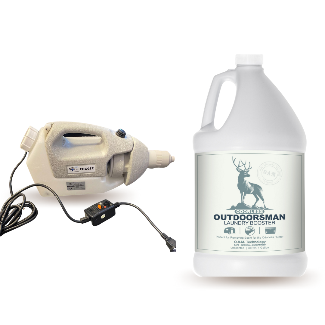 Deodorizing Power Sprayer + Gallon Odorless Outdoorsman Odor Eliminator in Unscented