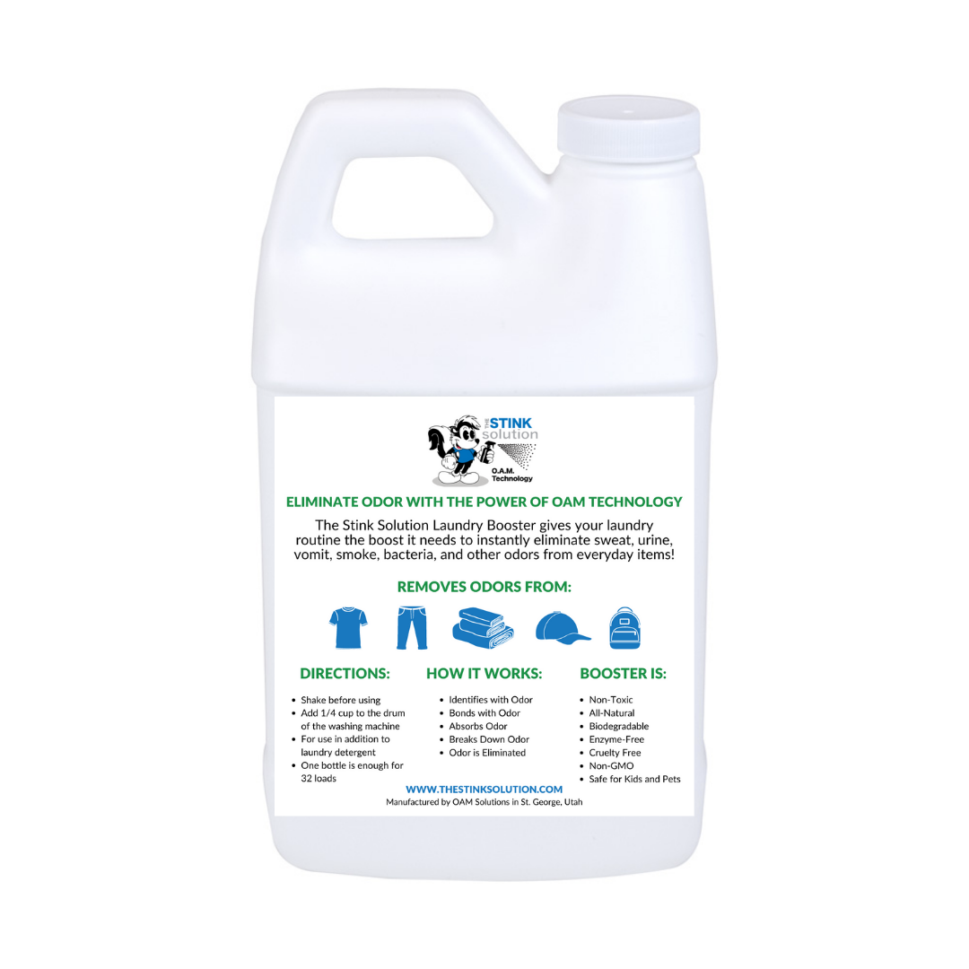 Mini Turbo Unscented Laundry Booster (8 oz) Natural, safe, non-toxic, enzyme-free Laundry Booster. Multi-purpose use for any odor: smoke, urine, food, sweat, and more. Safe to spray anywhere: homes, cars, furniture, bathroom, carpet, and more.