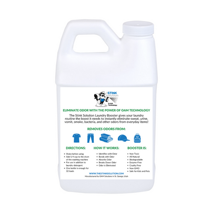 Mini Turbo Unscented Laundry Booster (8 oz) Natural, safe, non-toxic, enzyme-free Laundry Booster. Multi-purpose use for any odor: smoke, urine, food, sweat, and more. Safe to spray anywhere: homes, cars, furniture, bathroom, carpet, and more.