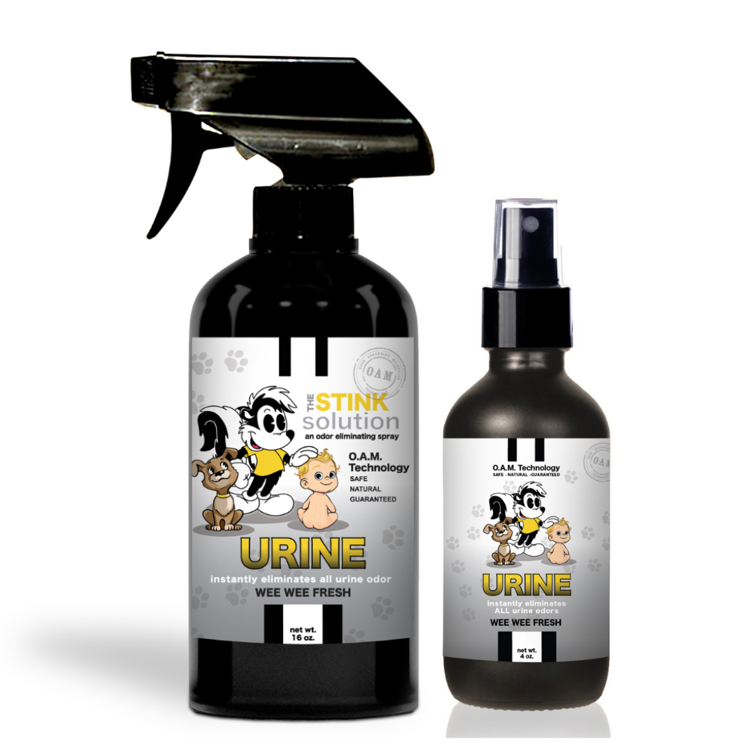 Urine Odor Eliminating Spray for Kids and Pets - Used for Clothes, Furniture, Cars, Carpet, and More. Natural, safe, non-toxic, enzyme-free odor eliminating spray. Multi-purpose use for any odor: smoke, urine, food, sweat, and more. Safe to spray anywhere: homes, cars, furniture, bathroom, carpet, and more.